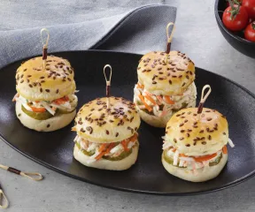 Recette mini burger au coleslaw de surimi Fleury Michon 