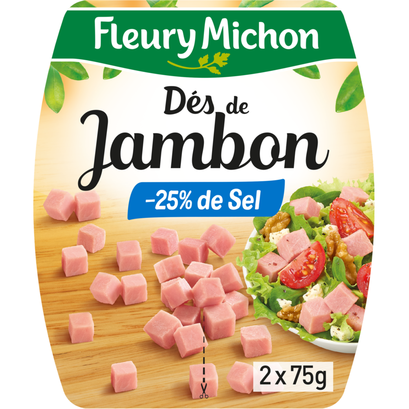 Dés de jambon -25% de sel*