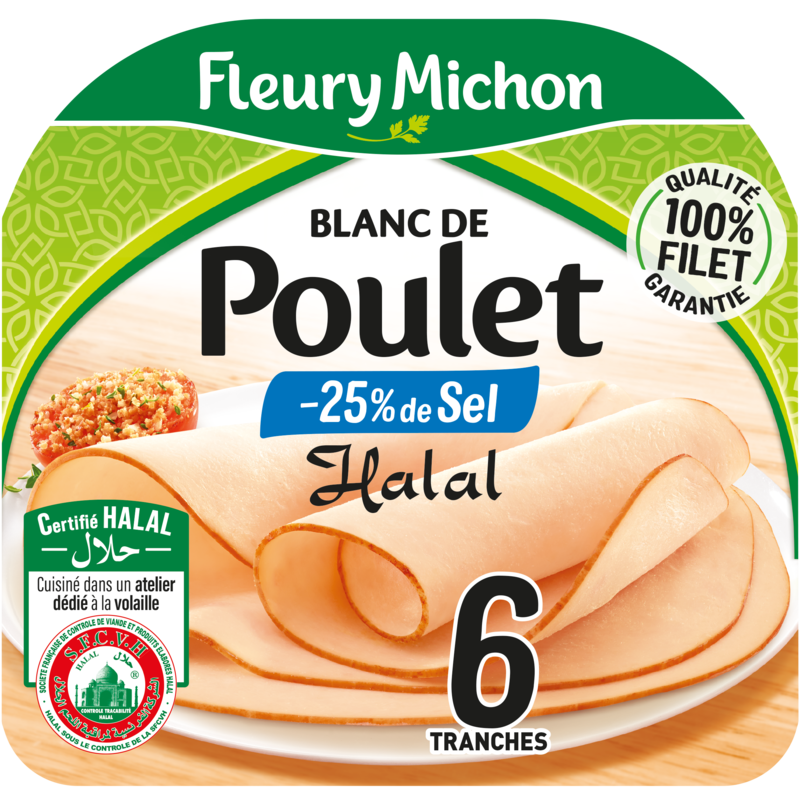 Le Blanc de Poulet Halal -25% de sel - 100% filet