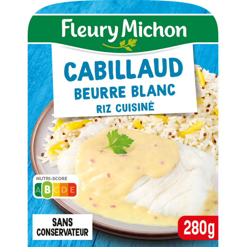 Cabillaud sauce Beurre blanc riz cuisiné