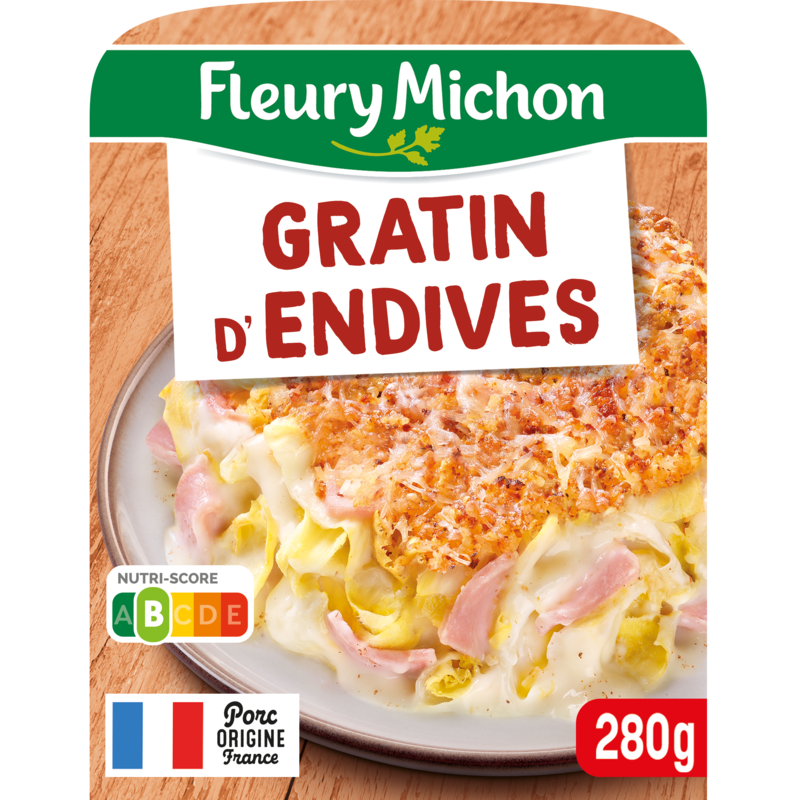 Gratin d'Endives au Jambon Supérieur Conservation Sans Nitrite