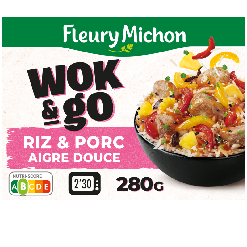 Porc & Riz, Aigre Douce, Légumes, Graines de sésame