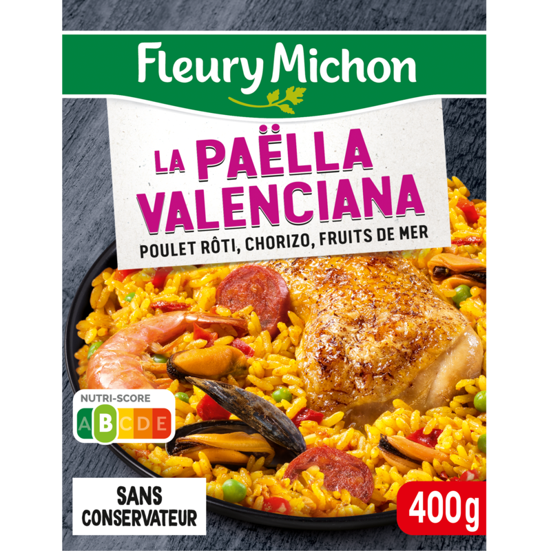 La Paëlla Valenciana, poulet rôti, chorizo fruits de mer