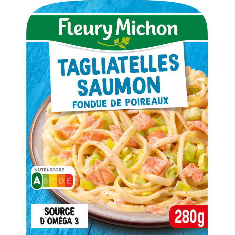 Tagliatelles au saumon fondue de poireaux