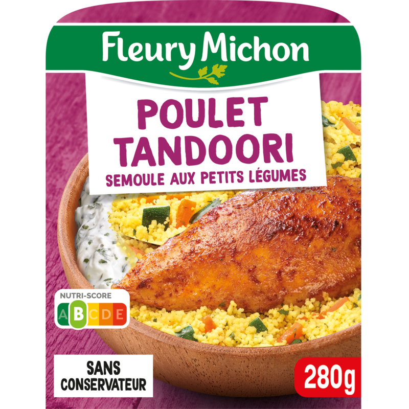 Poulet tandoori semoule aux petits légumes