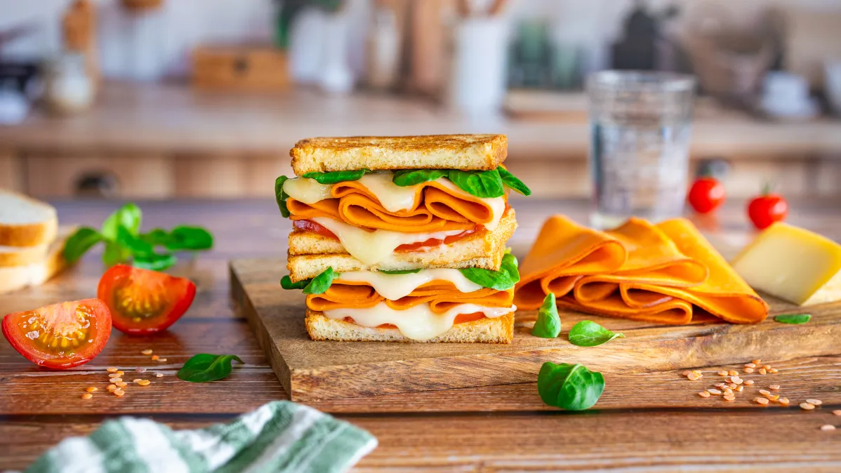 Grilled Cheese Tranches Végé aux lentilles corail Fleury Michon