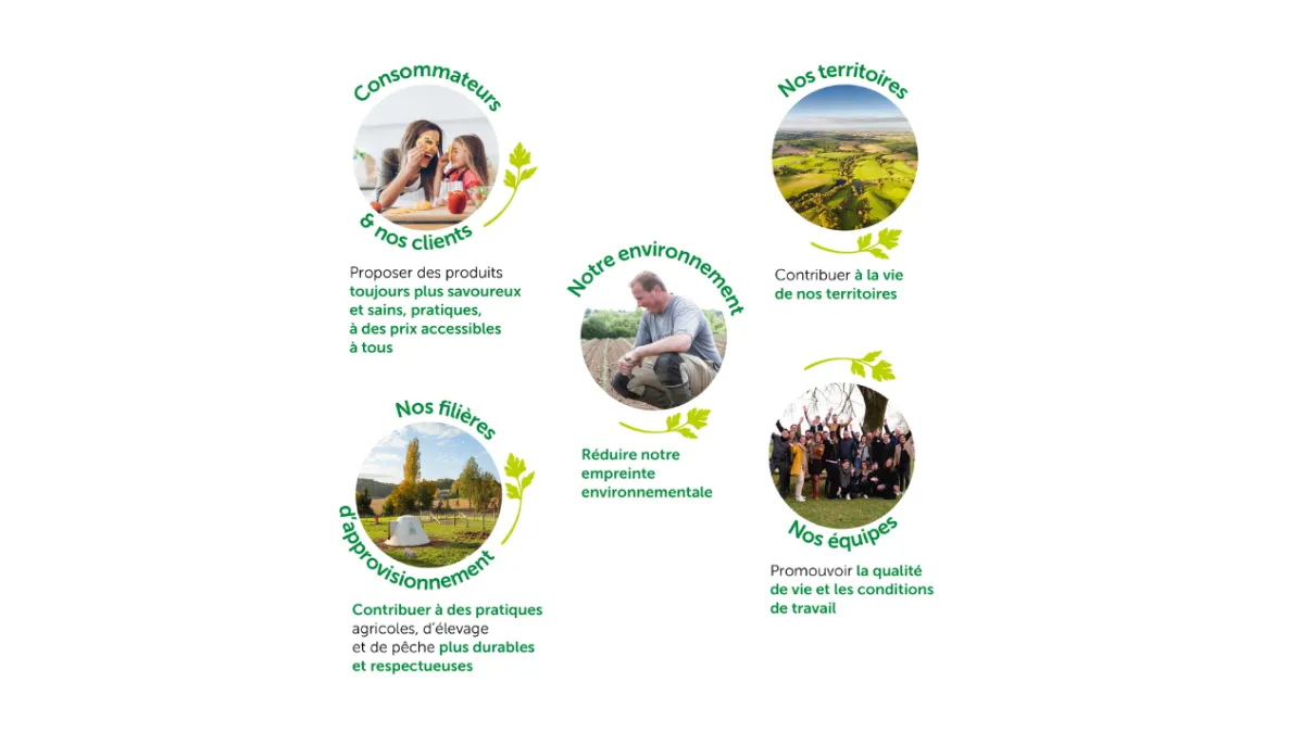 Infographie 5 piliers RSE Fleury Michon 
