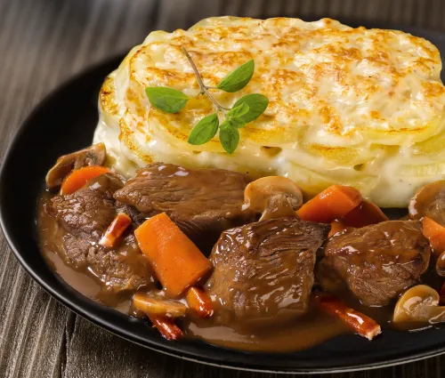 Le Boeuf Bourguignon et son gratin Dauphinois Fleury Michon