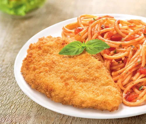 Escalope milanaise spaghetti à la sauce tomate Fleury Michon 