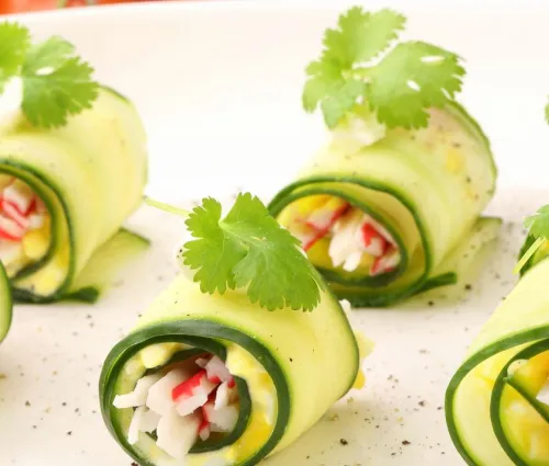 Recette bouchée apéritive de courgette au surimi Fleury Michon