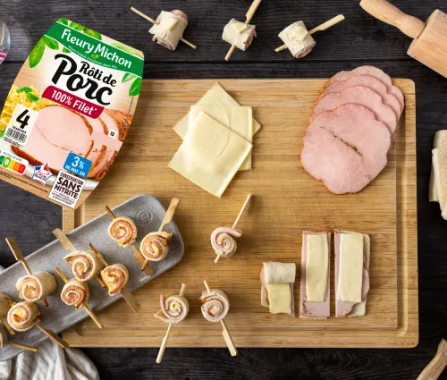 Recette minis roulés croque monsieur Fleury Michon