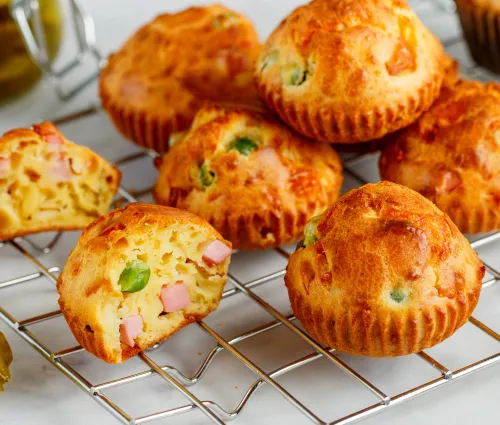 Recette muffins dés de jambon et olive Fleury Michon 