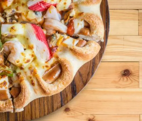 Recette pizza surimi et crevettes Fleury Michon