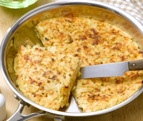 Recette rösti de pomme de terre et râpé de surimi au bacon Fleury Michon