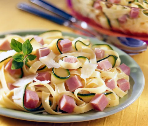 Recette tagliatelles aux courettes Fleury Michon