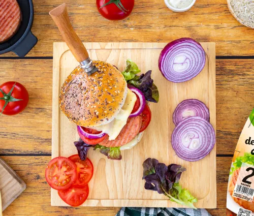 Recette burger raclette au haché de jambon Fleury Michon
