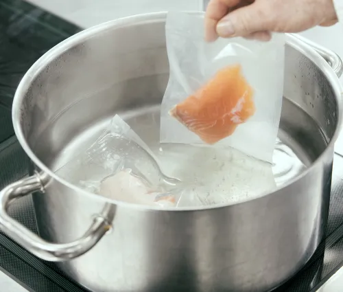 Cuisson sous vide d'un filet de saumon 