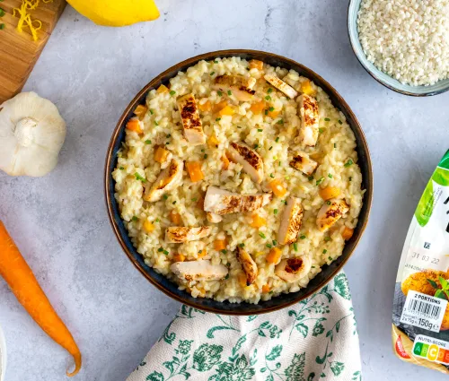 Recette Risotto au citron et aiguillettes de poulet Fleury Michon