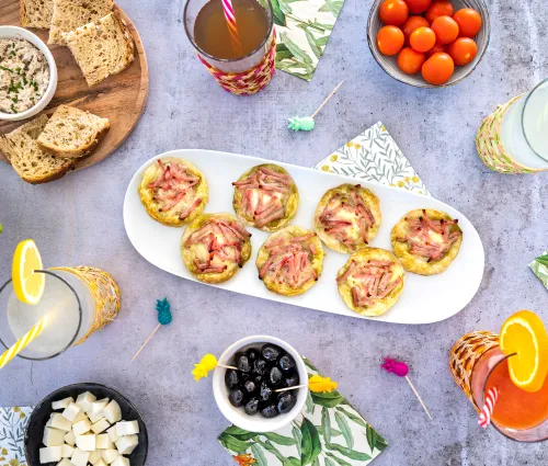 Recette tartelettes aux allumettes de jambon & pesto Fleury Michon