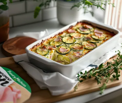 Gratin de courgettes au jambon - Recette de Fleury Michon