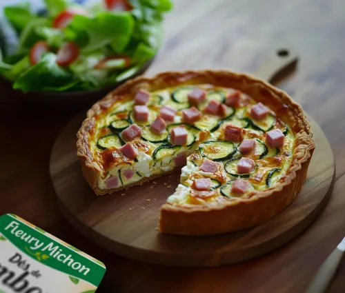 Quiche aux dés de jambon et courgettes - Recette Fleury Michon