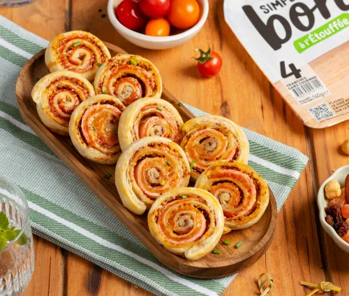 Roulés feuilletés jambon fromage moutarde