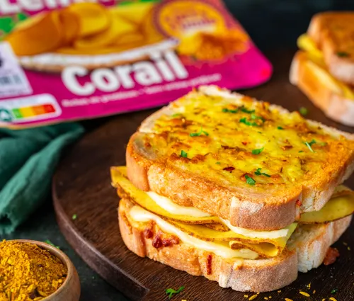 Croque monsieur avec une tranche végé curry cumin