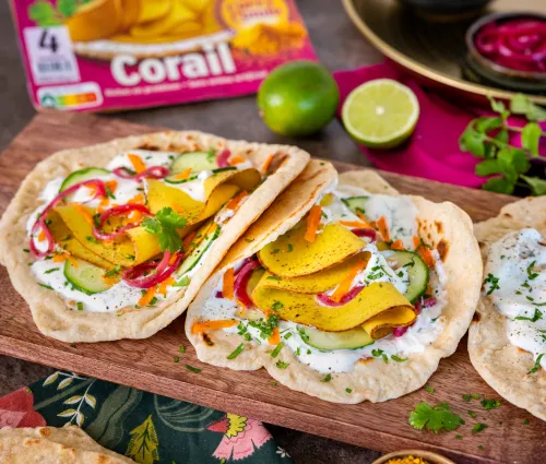 Sandwich naan curry cumin avec Tranche végé curry cumin