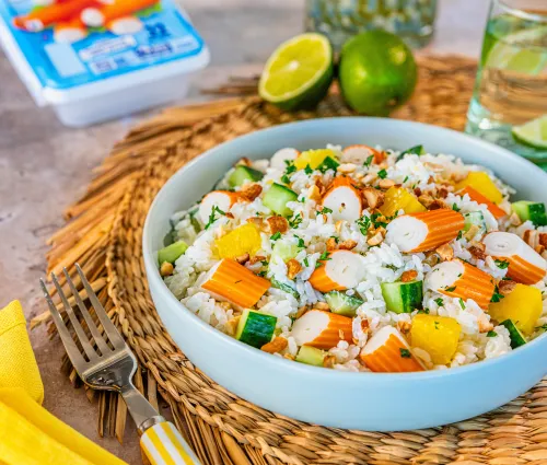 Salade de riz hawaïenne au surimi, ananas & citron vert Fleury Michon
