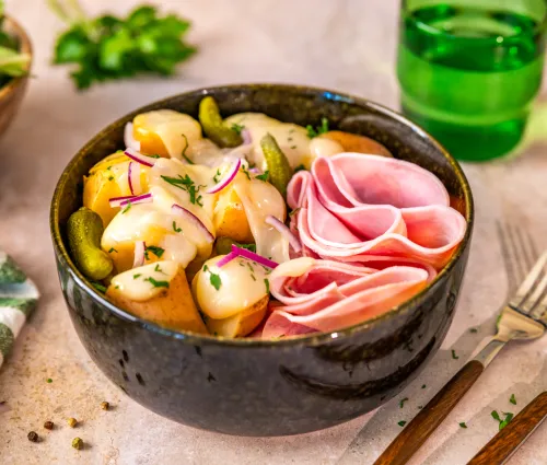 Bowl de pommes de terre façon raclette