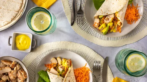 Recette wraps avocat poulet carottes Fleury Michon 