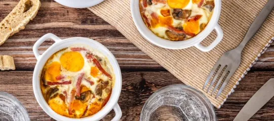 Recette oeuf cocotte au bacon Fleury Michon 