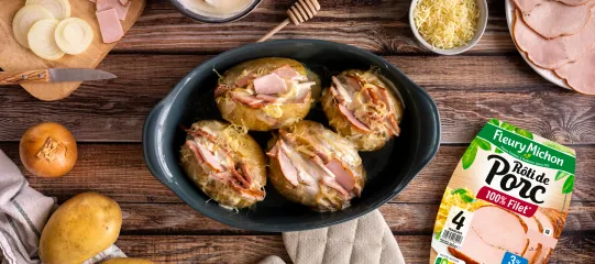 Recette pommes de terre au four et rôti de porc Fleury Michon 