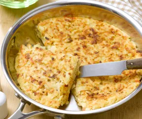 Recette rösti de pomme de terre et râpé de surimi au bacon Fleury Michon