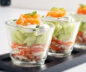 Recette verrines surimi concombre Fleury Michon 