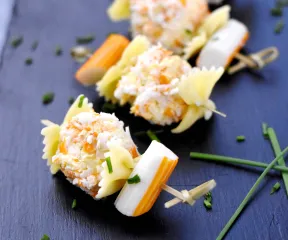 Recette brochette de la mer surimi, chèvre Fleury Michon 