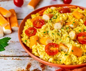 Recette riz au curry, tomate et surimi Fleury Michon 