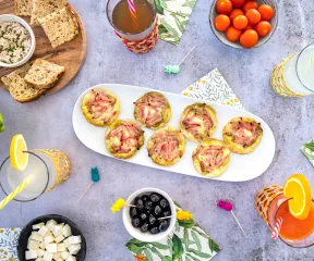 Recette tartelettes aux allumettes de jambon & pesto Fleury Michon