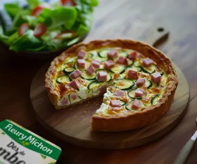 Quiche aux dés de jambon et courgettes - Recette Fleury Michon