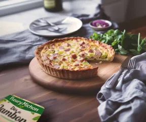 Quiche dés de jambon poireaux - Recette Fleury Michon