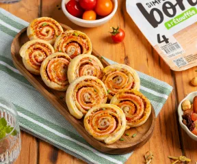 Roulés feuilletés jambon fromage moutarde