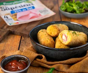 Croquetas de pommes de terre au jambon Fleury Michon emmental Airfryer