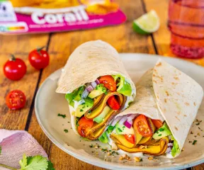Wraps avocat, salade & Tranches Végé Haricots Rouges